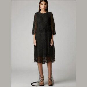 FLORYDAY Black Lace long sleeve Dress Size Small